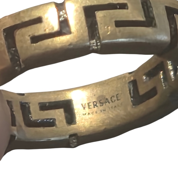 Versace Gold Greek Key Ring Size 19 (Size 9 Us) - Picture 4 of 6